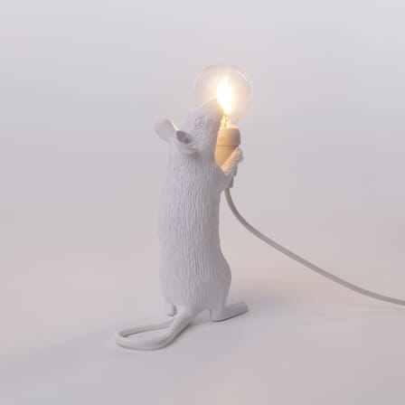 Lampe de table Mouse Standing #1/ Souris debout plastique blanc - Seletti