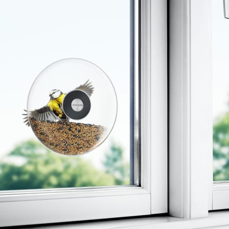Mangeoire à oiseaux Large verre transparent / Pour fenêtre - Ø 20 cm - Eva Trio