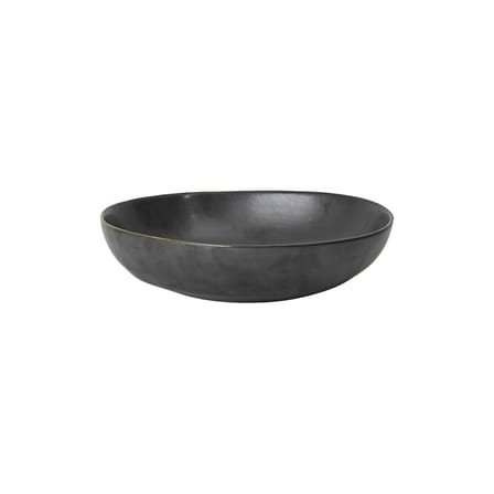 Flow Soup plate ceramic black / Ø 19.5 x H 5 cm - Ferm Living