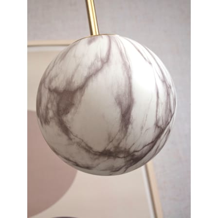 Suspension Carrara verre blanc or / Ø 22 cm - Verre effet marbre / Seconde vie - It's about Romi