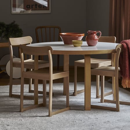 Table ronde Aalto 91 bois naturel / Ø 125 cm - Alvar Aalto, 1933 - ARTEK