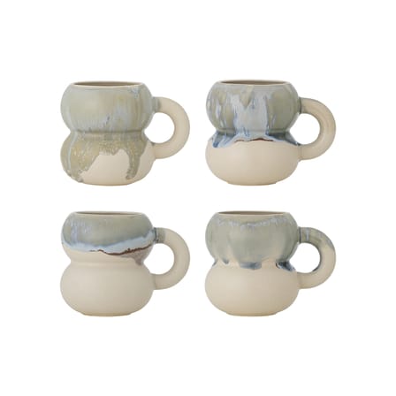 Set de 4 tasses Luna céramique bleu/ 400 ml - Bloomingville