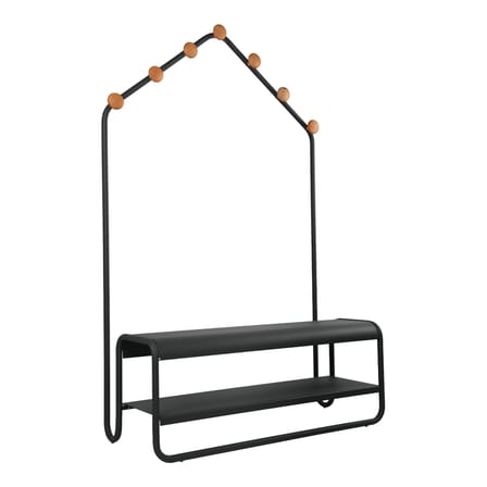 Vestiaire Funambule métal noir / L 113 x P 47,5 x H 180 cm - Banc & portemanteau - Fermob