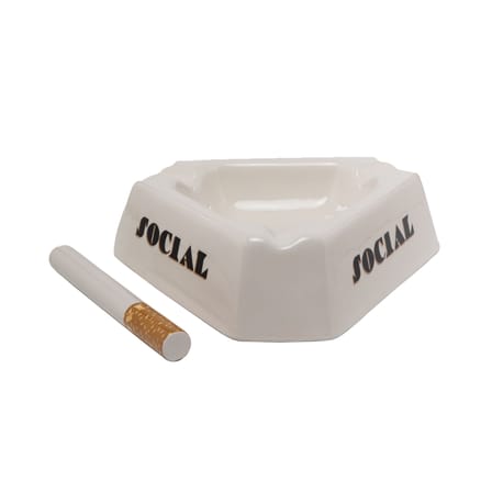 Centre de table Social Smoker céramique blanc / Coupe avec cigarette - 36 x 36 x H 10 cm - Seletti