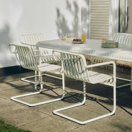 Fauteuil de repas Palissade Cantilever métal blanc / Large - Hay