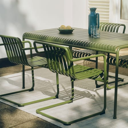 Fauteuil de repas Palissade Cantilever métal vert / Large - Hay
