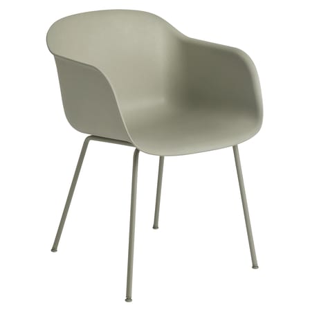 Fauteuil Fiber plastique vert / Pieds métal - Plastique recyclé - Muuto