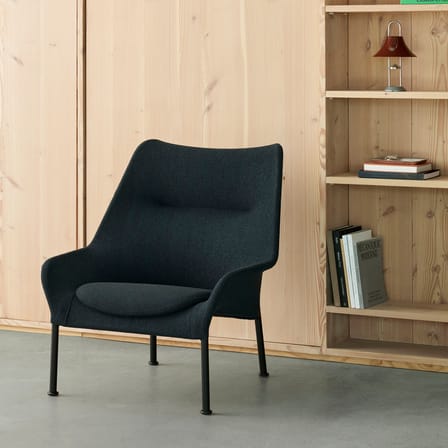 Fauteuil lounge O2 tissu noir - Hay