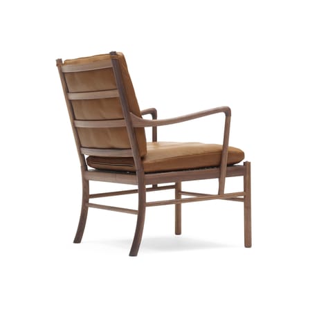 Fauteuil rembourré OW149 - Colonial Chair cuir marron / Ole Wanscher - 1959 - CARL HANSEN & SON