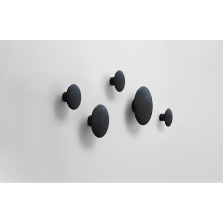 The Dots Wood Hook wood black Set of 5 - Muuto