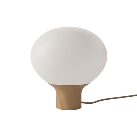 Lampe de table Acorn verre blanc bois naturel / Ø 32 cm - Bolia