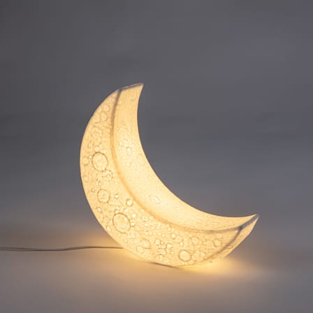 Lampe de table My Tiny Moon céramique blanc / L 36,9 x H 33 cm - Seletti