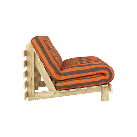 Fauteuil convertible Roots tissu orange / Dormeuse & lit d'appoint - 3 positions / Structure pin clair - KARUP