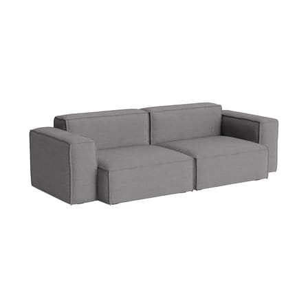 Sofa Mags Soft Low Armrest n°1 textil grau / 2,5-Sitzer – L 238 cm - Hay
