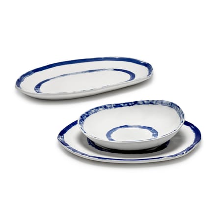 Piatto fondo The Line-up ceramica blu / Ø 21 cm - Set da 2 - Serax