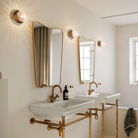 Applique salle de bains Liila 1 Small / Plafonnier - Ø 12 cm / Verre facetté - NUURA