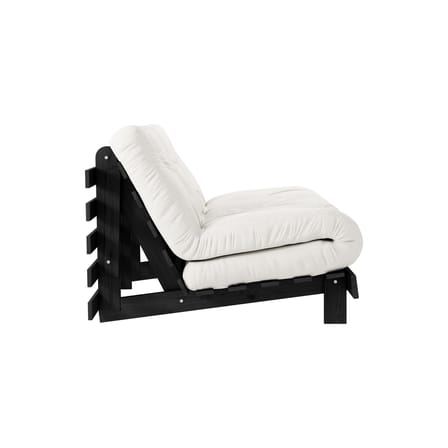 Schlafcouch Roots holz weiß / B 140 cm - 3 Positionen / Schwarze Struktur - KARUP