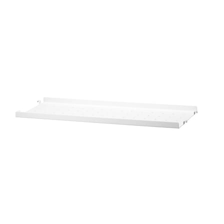  Shelf metal white Perforated metal / Low rim - W 58 x D 20 cm - String Furniture