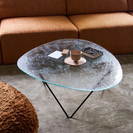 Table basse Pedrera verre texturé / 106 x 86 cm - Réédition 1955 - Gubi
