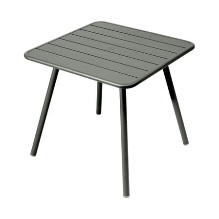 Table carrée Luxembourg métal vert gris / 80 x 80 cm - 4 pieds - Fermob