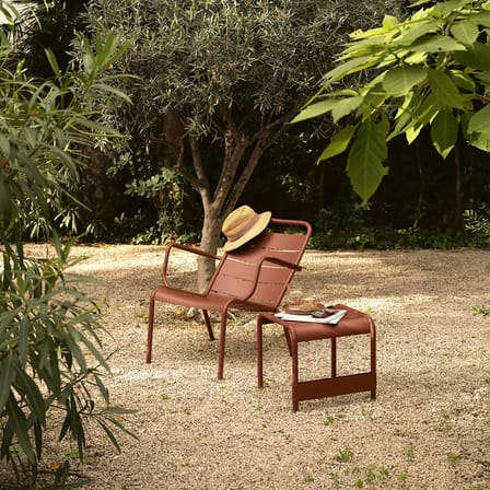 Table d'appoint Luxembourg métal jaune / Repose-pieds - 44 x 42 cm - Fermob