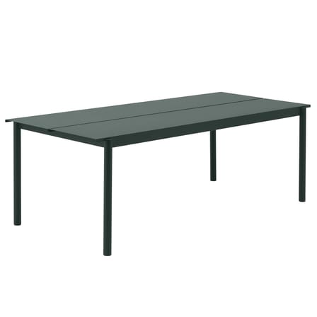 Table rectangulaire Linear métal vert /  220 x 90 cm - Muuto