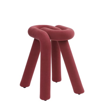 Tabouret rembourré Bold tissu rouge marron - Moustache