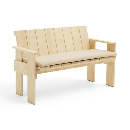 Accessoire  tissu beige / Coussin assise outdoor - Pour banc avec dossier Crate - Hay