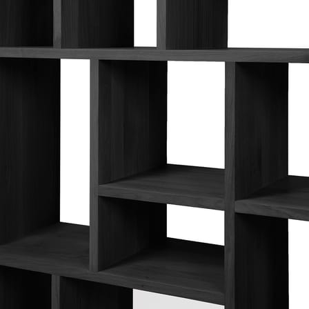 Bibliothèque M Large bois noir / Chêne massif - L 104 x H 219 cm - Ethnicraft