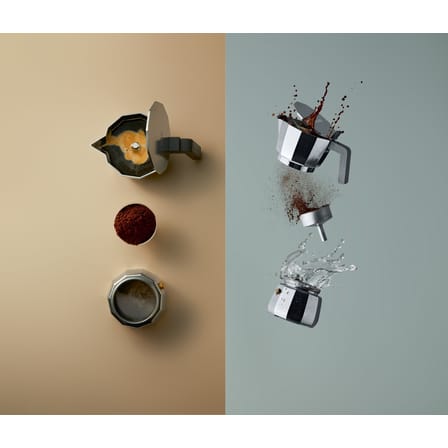 Cafetière italienne Moka gris argent métal /6 tasses - Alessi