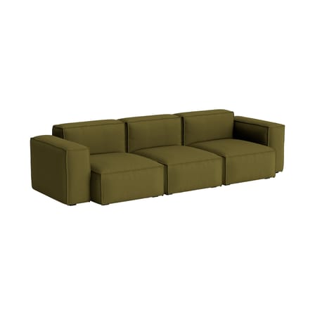 Canapé droit Mags Soft Low Armrest n°1 vert / 3 places - L 278.5 cm - Hay