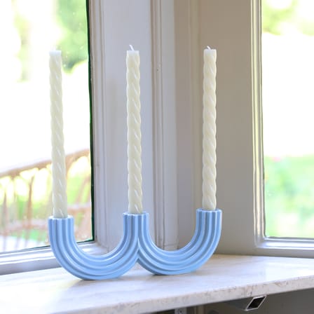 Candeliere Churros ceramica blu / 27 x 4 x H 9 cm - Ceramica - & klevering