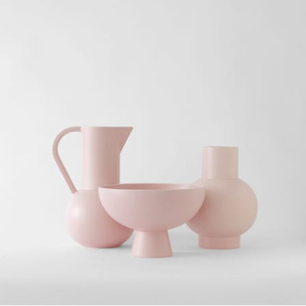 Coppa Strøm Large ceramica rosa / Ø 22 cm - Ceramica / Fatta a mano - raawii