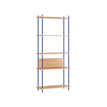 Étagère Shelving System – s.200.1.A bois naturel & bleu / L 85 x H 200 x Prof. 35 cm - MOEBE