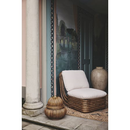 Fauteuil rembourré Bohemian ‘72 tissu fibre végétale blanc beige / Réédition 1972 - Rotin - Gubi