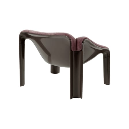 Fauteuil rembourré F300 tissu rouge / Pierre Paulin, réédition 1965 - Gubi