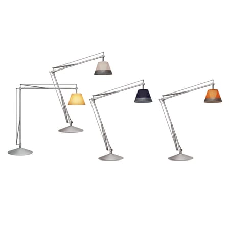 Lampadaire Superarchimoon métal tissu gris / H 214 cm - Flos