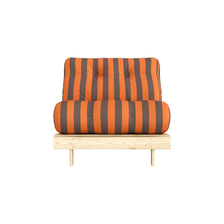 Fauteuil convertible Roots tissu orange / Dormeuse & lit d'appoint - 3 positions / Structure pin clair - KARUP