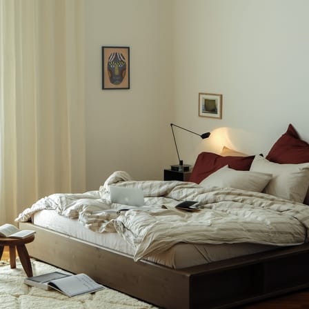Lit double Ziggy / Pour matelas 160 x 200 cm - Rangements intégrés - KARUP DESIGN