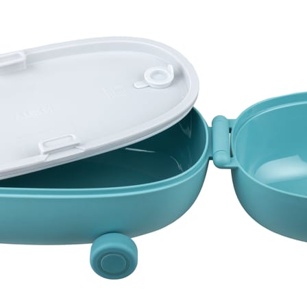 Lunch box Food à porter plastique bleu / Boîte à goûter - 2 compartiments - Alessi