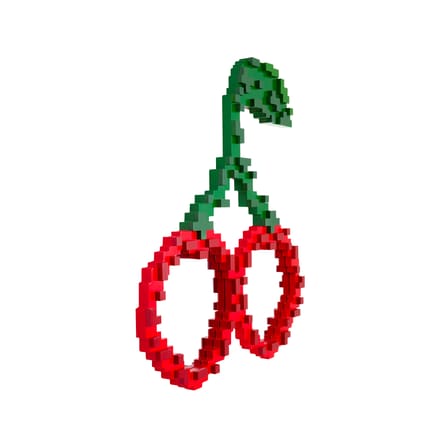 Miroir mural Pixel - Cherries bois rouge / 70 x 76 cm - Seletti