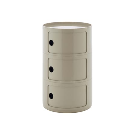 Rangement Componibili New Big plastique gris / 3 tiroirs - Ø 42 x H 69,5 cm - Kartell