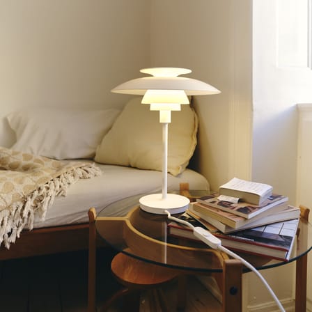 PH 80 Table lamp plastic material white / 1974 - Louis Poulsen