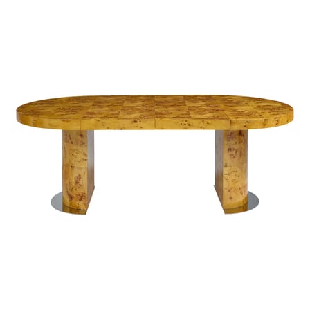 Table à rallonge Bond /Loupe de bois - Ø 114 jusqu'à 216 x 114 cm / 10 personnes - Jonathan Adler