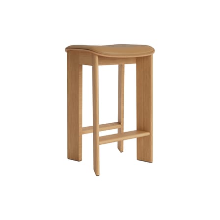 Tabouret haut Chisel 30 Low / H 65 cm - Rembourrage cuir - Hay