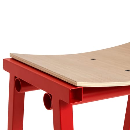 Tabouret haut Taburete 8 métal rouge / H 65 cm - Hay