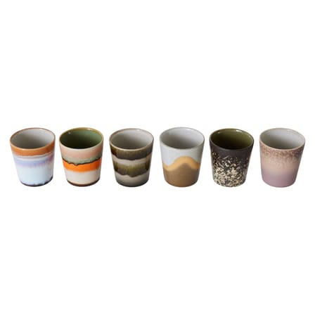 Set de 6 tasses à café 70s ceramics / 23 cl - HK LIVING