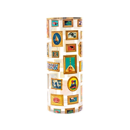Vase Toiletpaper - Frames verre multicolore / Medium - Ø 20 x H 50 cm / Détail or 24K / Seconde vie - Seletti