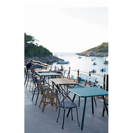 Banc avec dossier Luxembourg métal bleu / 3 places - L 118 cm - Fermob