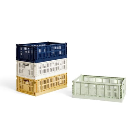 Colour Crate Basket plastic material white beige Large / 34.5 x 53 cm - Recycled - Hay